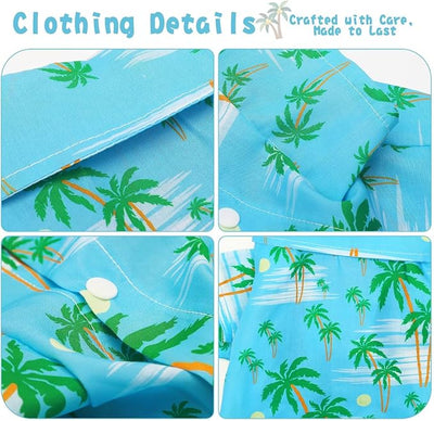 Hawaiian Dog Shirt – Lightweight and Breathable Summer T-Shirt with Tropical Prints, Fun Beach Outfit for Small, Medium, and Large Dogs, Perfect for Hot Days and Outdoor Vacation.Tree 4XL