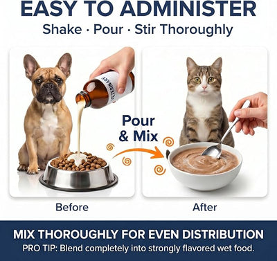 Liquid DeWormer for Cats and Dogs, Praziquantel & Pyrantel Pamoate, Targets Tapeworm, Roundworm & Hookworm, Dewormer for Puppies(6-25 lbs) & Kittens, 3.4 fl oz (100 mL) with Syringe