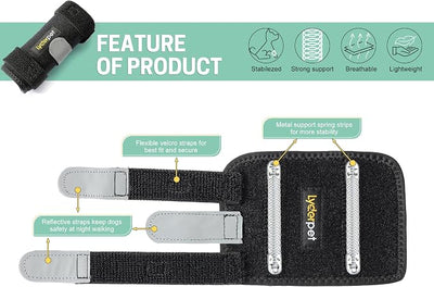 Dog Front Leg Brace Ankle Support for Forelilmb, Canine Dog Wrist Brace Splint, Protects Foreleg Carpus Joint Wounds Heals, Helps with Loss of Stability Caused by Arthritis