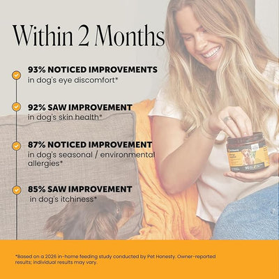 Dog Allergy Relief Immunity Chews - Paw Licking, Itching & Seasonal Allergies - With Colostrum, Probiotics, Turmeric & Salmon Oil - Vet Recommended Anti-Itch Supplement for Dogs (Peanut Butter, 90 Ct)