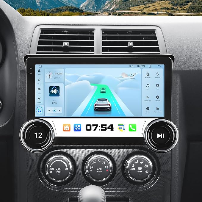 Car Radio for Dodge Challenger & Avenger 2008-2014 Stereo Replacement Dual Knob Upgrade 10.1” Android 13 Touch Screen Wireless CarPlay & Android Auto Head Unit GPS Navigation Bluetooth WiFi DSP SWC