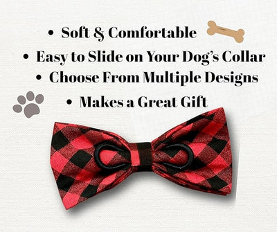 Detachable Dog Bow Tie, Slide-On Pet Bowtie for Collars, Stylish Durable Dog Lover Accessory Small, Medium & Large Dogs (Olive Green, Large (4.5in Wide))