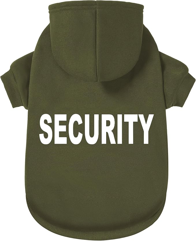 Security Dog Hoodie - Soft & Warm Dog Sweater with Leash Hole Design for Dog Cat,Dog Clothes Pullover Hoodies for Christmas, Holidays and Daily Wear (Green (Security), X-Small)