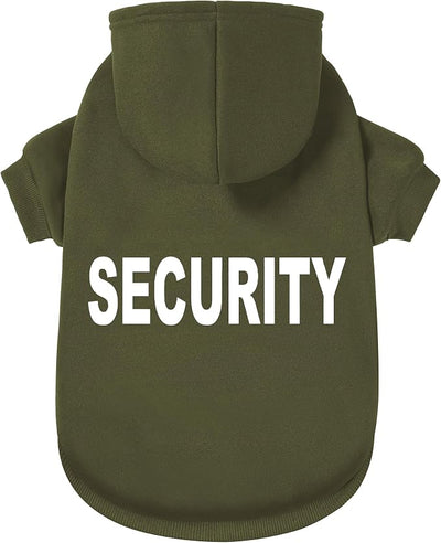 Security Dog Hoodie - Soft & Warm Dog Sweater with Leash Hole Design for Dog Cat,Dog Clothes Pullover Hoodies for Christmas, Holidays and Daily Wear (Green (Security), Medium)