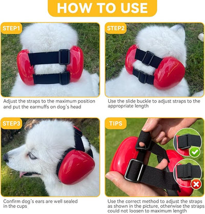 derYEP Dog Earmuffs for Hearing Protection 29dB NRR Ear Muffs Noise Protection (Large, Pink)