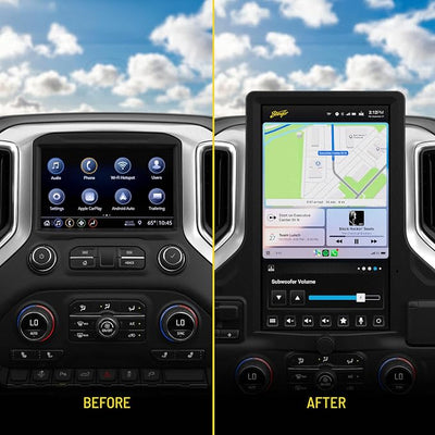 Stinger HORIZON12 Chevy Silverado/GMC Sierra (2019-23) 12.8” HD Touchscreen Car Stereo, Wireless Apple CarPlay/Android Auto, Bluetooth Radio Head Unit, GPS, Off-Road Gauges, Cam Inputs, Subwoofer, EQ