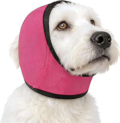 Dog Shower Cap, No Flap Ear Wraps for Dogs, Dog Ear Muffs for Bath – Waterproof Pet Ear Covers for Swimming & Noise Anxiety Relief (Pink, M (Head Circumference 14"-19"))