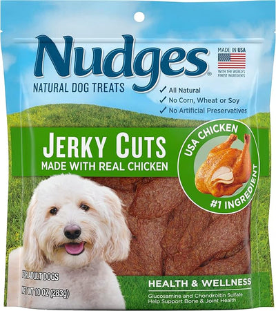 Nudges Natural Dog Treats Jerky Cuts Made with Real Chicken