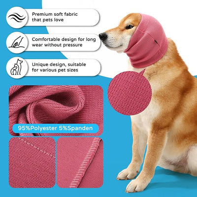 Dog Calming Hoodie Ear Muffs Noise Protection, Dog Hoodie Hematoma Ear Wrap, Ear Covers for Bath, Thunderstorms