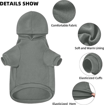 Dog Sweater Dog Hoodie Cold Weather Dog Coat Hooded Sweatshirt for Puppies,Cats, Small Medium Large Dogs (Grey(I Love My Dad), Medium)