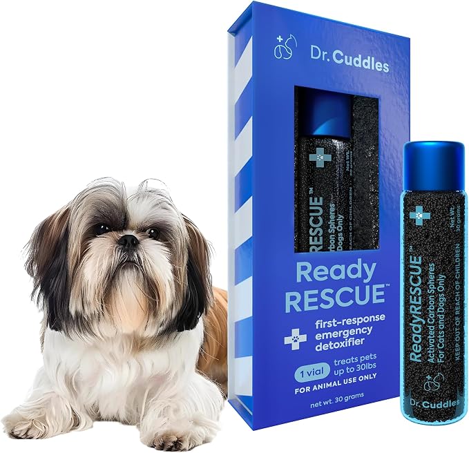 Activated Charcoal microspheres for Dogs and Cats - Veterinary-Grade Pet First Aid Kit Essential - Fast Acting Emergency Poison Binder - Safe and Travel Ready - 30 g Pack of 1