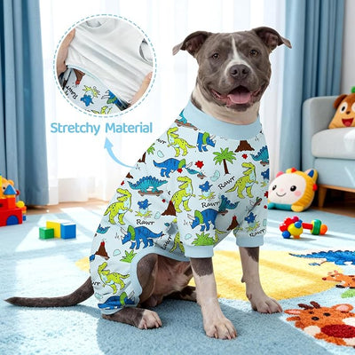 XPUDAC 4 Pack Dog Pajamas for Medium Large Sized Doggie Comfy Strechy Dog Pjs for Boy Puppy Clothes Cat Onesies Pet Outfits, 4XL