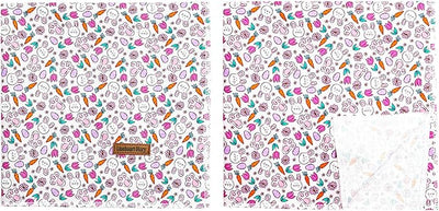 Lionheart Glory Easter Bandana Kerchief - Washable Soft Comfortable Scarf, Square Adjustable for Girl or Boy Dogs - Easter Eggs Rabbits Design for Small Dogs Puppy