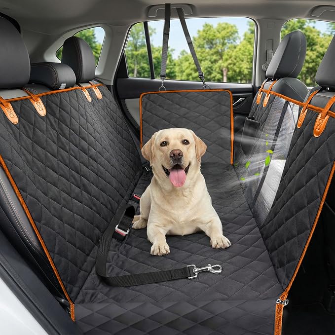 Victoper Dog Car Seat Cover, Heavy Durable Dog Seat Cover for Back Seat, 100% Waterproof Scratch Proof Nonslip Dog Hammock for Car with Side Flap, Pet Back Seat Covers Large 60" W x 64" L