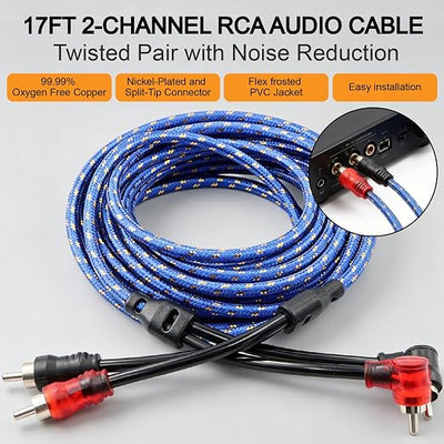 0 Gauge Amp Wiring Kit 3000W Complete Amplifier Installation Kit with Bass Control Knob for Car Audio Subwoofer System