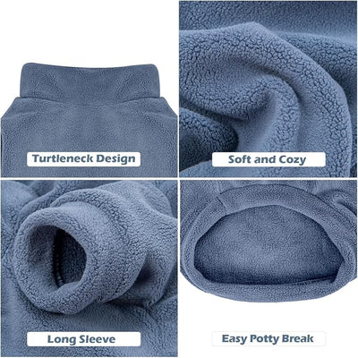 GYALAPERI Dog Sweater, 3 Pack Dog Sweaters for Small Dogs Girl Boy, Ultra Soft Warm Puppy Clothes Dog Coat for Winter (Gray+Azure+Navy, Medium)