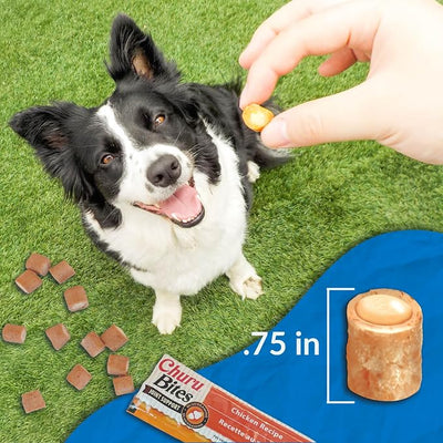 INABA Churu Bites Joint Support for Dog, Functional Lickable Dog Treat with Taurine & Green Tea Extract, 1.26oz Each, 18 Tubes Total, Chicken with Cheese Recipe