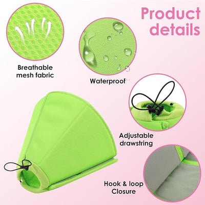 AOFITEE Dog Cones for Medium Dogs, Soft Dog Cone Collar After Surgery, Adjustable Cone for Dogs to Stop Licking, Breathable Pet E-Collar Alternative for Wound Healing(Green,Medium)