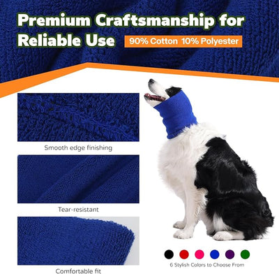 Dog & Cat Calming Band Cat Anxiety Relief Cover,Double Layer Thickened Pet Ears Elastic Neck Band Noise Cancelling Ear Muffs for Anxiety Relief/Noise Protection,Grooming,Thunder,Fireworks