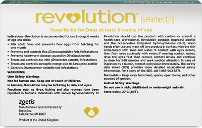 Revolution (selamectin) Topical Solution for Dogs, 40.1-85 lbs (Teal), 3 Tubes