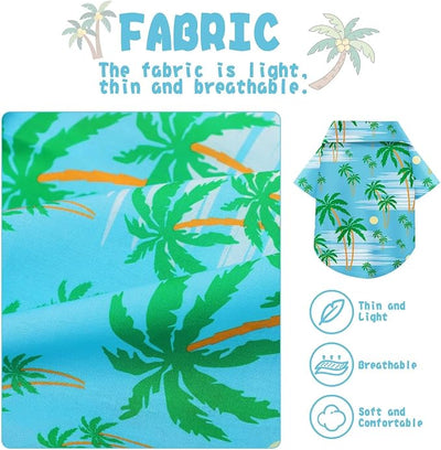 Hawaiian Dog Shirt – Lightweight and Breathable Summer T-Shirt with Tropical Prints, Fun Beach Outfit for Small, Medium, and Large Dogs, Perfect for Hot Days and Outdoor Vacation.Tree 3XL