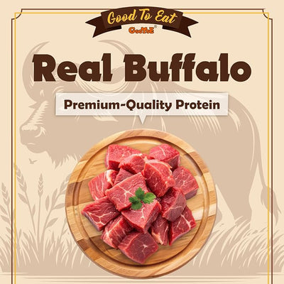 Gootoe Natural Buffalo Dog Treats, Stick (Large), 1.5 lb, Pack of 3 | Low-fat chews for training rewards, limited ingredient, for medium dogs
