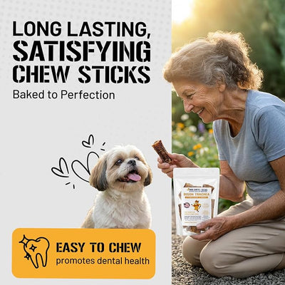 Dog Chits Bison Trachea Dog Treats - 100% Single Ingredient, High Protein, Lower Fat - Glucosamine for Joint Support - Dental-Clean Crunch - Gentler on Digestion Than Beef - 2-3 inch, 8 oz