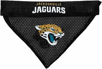 NFL DOG BANDANA - JACKSONVILLE JAGUARS REVERSIBLE PET BANDANA. 2 Sided Sports Bandana with a PREMIUM Embroidery TEAM LOGO, Large/X-Large. - 2 Sizes & 32 NFL Teams available