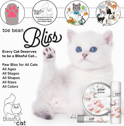 The Blissful Cat Paw Butter, Moisturizer for Dry Paw Pads, Softens and Protects a Rough Paw, Versatile, Lick-Safe Cat Paw Balm, 1 oz.