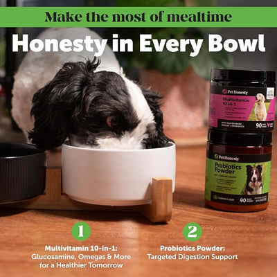 Dog Probiotic Powder with Digestive Enzymes + Prebiotics - Pumpkin Food Topper Supplement for Healthy Digestion, Sensitive Stomach, Gas Relief + Immune Support - Soluble Fiber for Dogs (90 Scoops)
