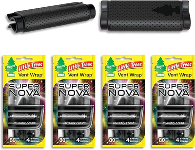 LITTLE TREES Car Air Freshener | Vent Wrap Provides Long Lasting Scent, Invisibly Fresh | 16 Air Fresheners | Supernova