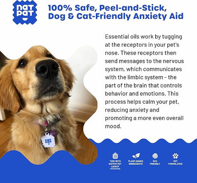 NATPAT Pet Zen Calming Patches for Dogs – Non-Medicated Effective Stress Relief for Travel, Fireworks & Separation Anxiety - Long Lasting & Non-Toxic (24 Patches) - Locket Sold separetely