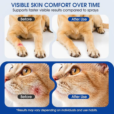 Dog Wound Care Hydrogel Spray, Hot Spot Treatment for Dogs, Healing Aid, Itch Relief, Skin Irritation, Skin Repair for Sores, Abrasions, Cuts, Helps Reduce Licking, Safe for Dog Cat Care, 3.4 oz | Gentle