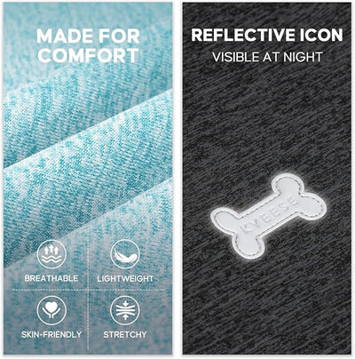 KYEESE 2Pack Dog Shirt, Lightweight Sun Protection Sleeveless Dog T Shirts for Small Dogs Boy, Breathable Pet Reflective Tank Top Summer Dogs Clothes for Outdoor Walking, Grey+Sky Blue, L