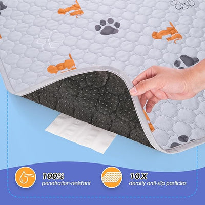 WanpeeGoo Washable Pee Pads for Dogs, 2 Pack Absorbent Reusable Training Dog Pads Pet Puppy Pads, Non-Slip Potty Pads for Whelping, Playpen, Crate, Bed, Orange, 36"x41"