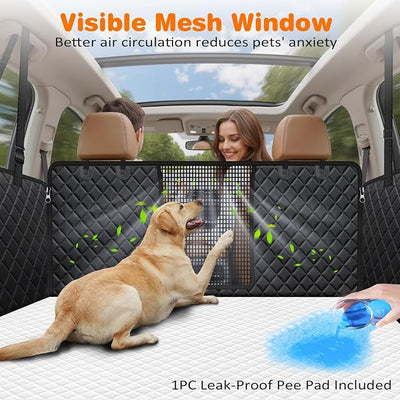 URPOWER Dog Car Seat Cover for Pets 100% Waterproof Seat Cover Hammock 600D Heavy Duty Scratch Proof Nonslip Durable Soft Back Seat Covers for Cars Trucks and SUVs