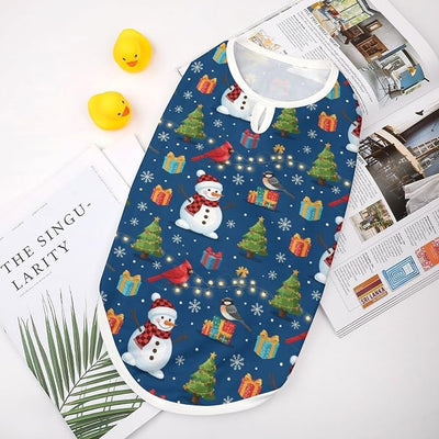 Summer Spring Cool Pet Vest for Dogs, Breathable Lightweight Sleeveless Puppy Shirt Christmas Tree Bird Snowman, Ideal for Outdoor Walking, Medium