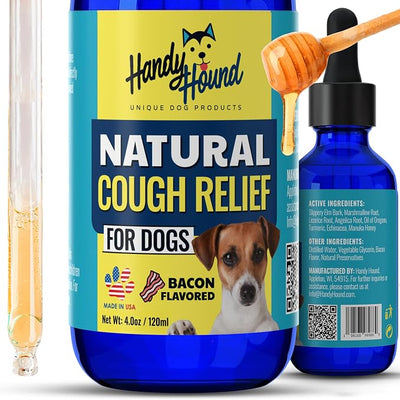Handy Hound Dog Cough Supplement - Manuka Honey, Natural Herbal Formula for Throat Soothing & Mucus Support - Made in USA (4 Oz)