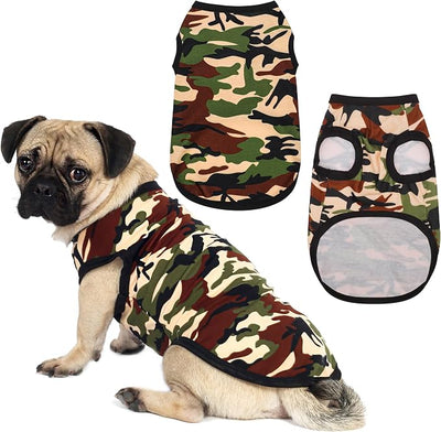 Paiaite: Stylish Sleeveless Camouflage Dog Vest for Small, Medium, and Large Breeds, Made of Polyester for Comfort, Breathability, Wrinkle Resistance, Moisture Wicking, and Elasticity Green XS