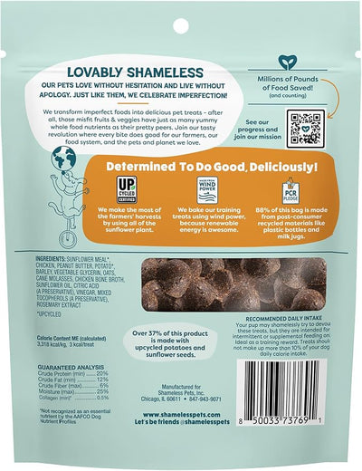 Shameless Pets Bone Broth Dog Training Treats – Soft, Natural Puppy & Dog Treats with Collagen – Healthy, Low-Calorie Training Chews for Small, Medium & Large Dogs - 8oz (Pack of 1)