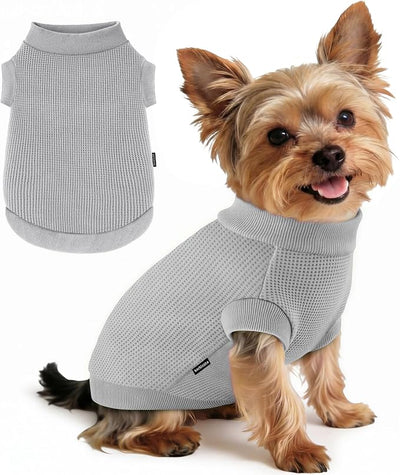 1 Pack Dog Shirt for Small Supplies Functional Waffle Dog Clothes Warm Soft Sweatshirt Outfit for Dogs Cats Pet Apparel