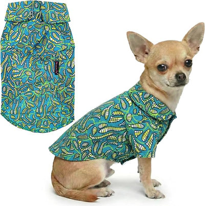 Parisian Pet Tribal Dog Shirt - Cotton Clothes for Small Dogs - Stylish Tropical Dog Outfit - Lightweight and Soft Puppy Clothes - Trendy Tshirts for Dogs - Comfortable Summer Camp Pet Apparel