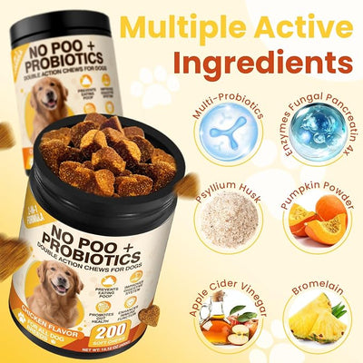 Natural Soft Treats Deterrent Eat Poop-Digestive Enzymes with Prebiotics Support Gut Health-Chicken