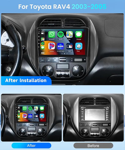 Car Radio Stereo for Toyota RAV4 2003 2004 2005 [4G+64G] Android with Wireless CarPlay Android Auto,9 inch IPS Touchscreen Car Stereo Bluetooth5.0,GPS,WiFi,SWC,59UI,32EQ AI DSP+HD Backup Camera