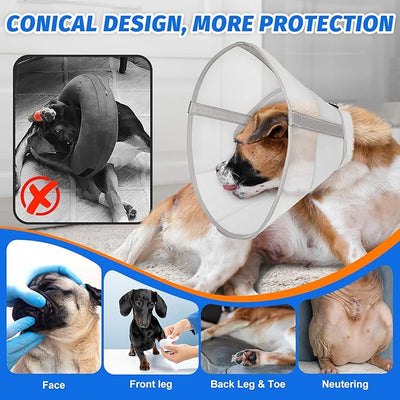 Breathable Mesh Dog Cone Collar for Surgery, Soft Elizabethan Recovery Alternative to Stop Licking,Pet Neck Collar for Large Medium Small Breeds, XS