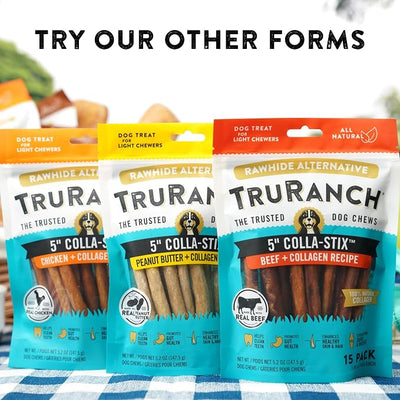 TRURANCH Collagen Chips - Collagen Dog Treats - Long Lasting Healthy Joint Support Dog Treat - Rawhide Alternative Chips - Skin & Coat Health - Made with Real Beef, 1 Bag, 8.2 oz
