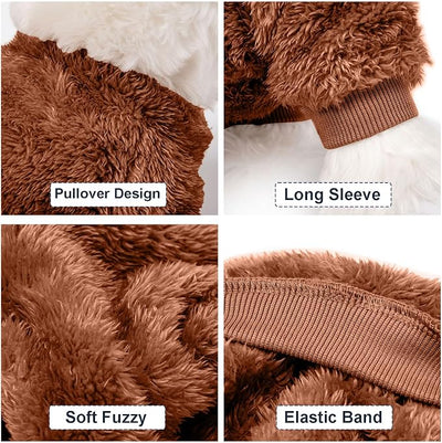 Dog Sweater, 3 Pack Dog Sweaters for Small Dogs, Dog Clothes for Small Dogs Girl Boy, Ultra Soft and Warm Puppy Sweater Dog Coat for Winter Christmas (Orange+Coffee+Yellow, XX-Large)