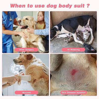 2 Packs Breathable Cotton Dog Recovery Suit for After Neuter Spay Abdominal Wounds Protector, Professional Anti-Licking Onesies for Male Female Pets Surgery Bandages, S Textured Pinky White