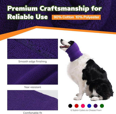 Dog & Cat Calming Band Cat Anxiety Relief Cover,Double Layer Thickened Pet Ears Elastic Neck Band Noise Cancelling Ear Muffs for Anxiety Relief/Noise Protection,Grooming,Thunder,Fireworks