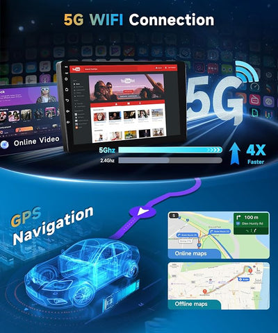 5G WiFi 4Core+64G for Honda Accord 8th 2008-2013 Car Radio with Wireless Carplay/Android Auto,Android Car Stereo 10.1 Inch Touch Screen GPS Navi Bluetooth FM/RDS SWC HD Backup Camera